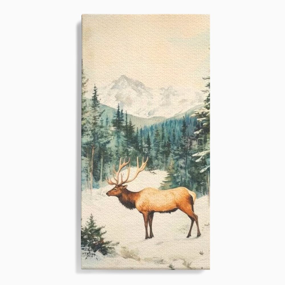 Tablou canvas cu tablou canvas cu cerb in zapada, fara rama, pe sasiu de lemn